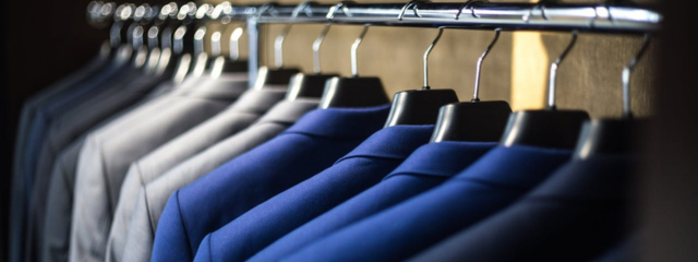 Row of jackets in multiple colours